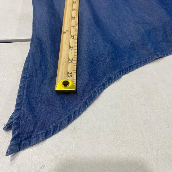 Zac & Rachel Womans Button Up Tunic Top 3X Blue Asymmetrical Lagenlook - Picture 9 of 10